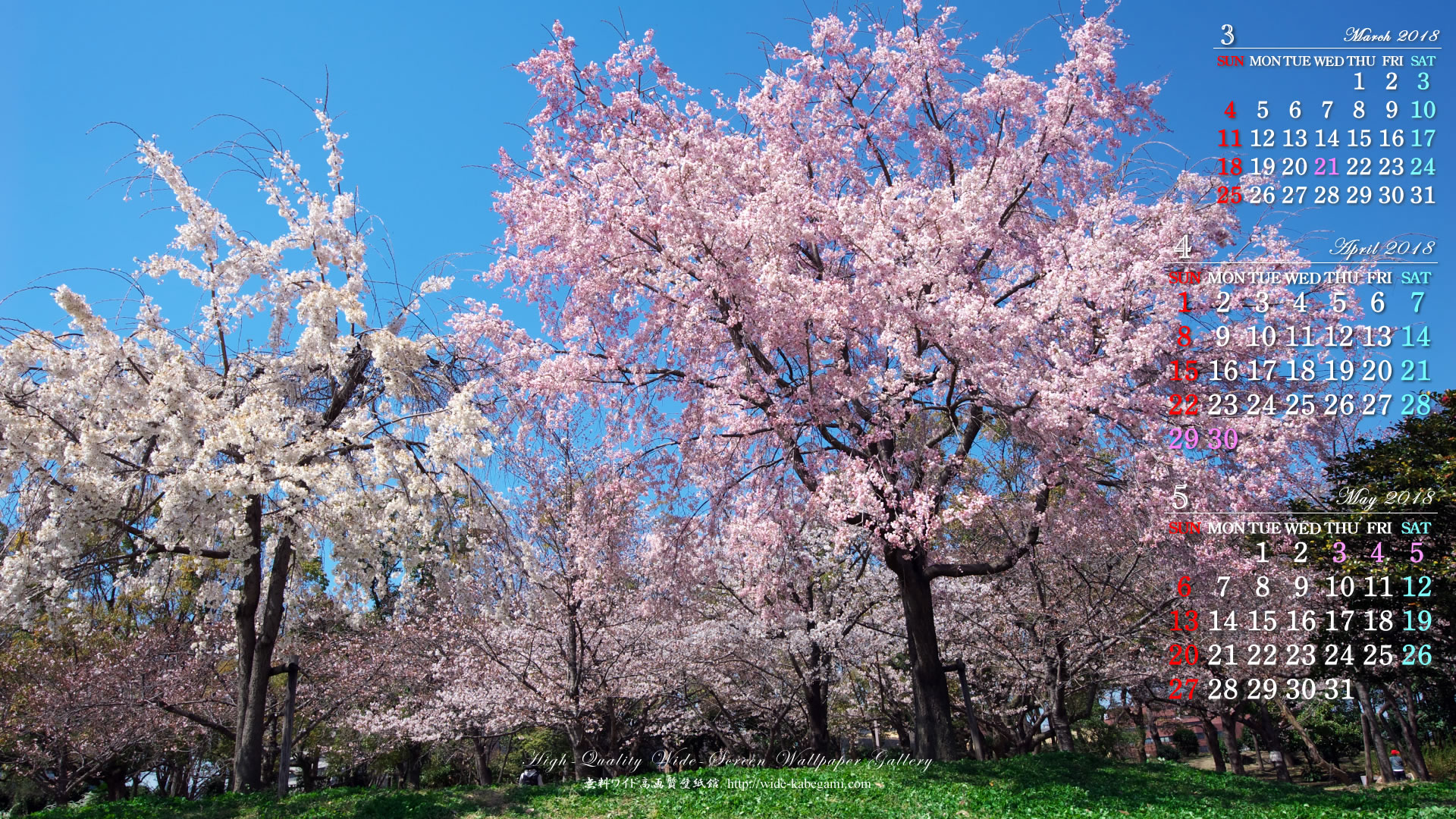 18年4月の自然カレンダー壁紙 桜のある風景 1 無料ワイド高画質壁紙館